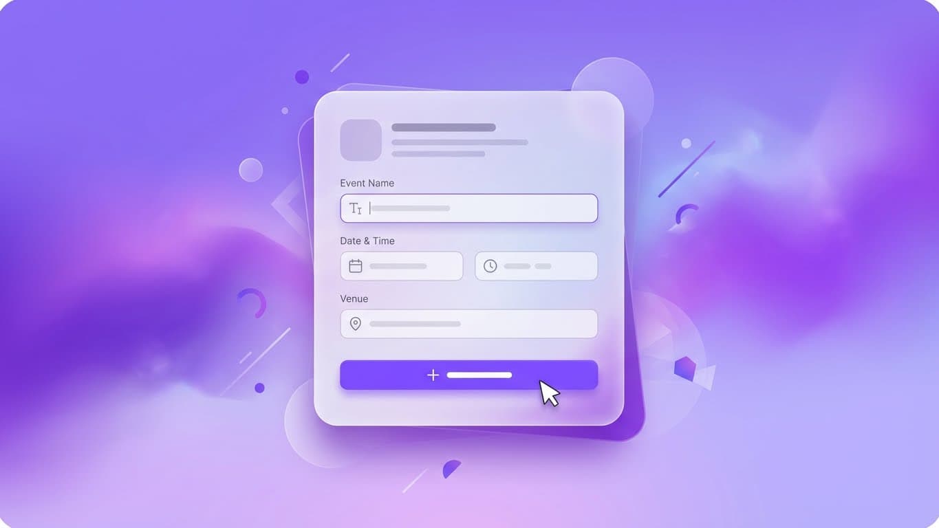 Create your account and describe your event